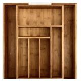 Extendable Bamboo Flatware Storage Tray