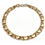 10K Gold Heart Bracelet