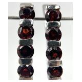 Sterling Silver & Garnet Gemstone Earrings