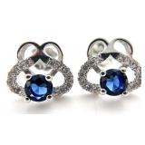 Sterling Silver Blue Stone Earrings