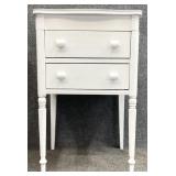 White Two Drawer Stand