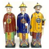 3 Vintage Chinese Qing Dynasty Emperor Figures