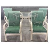 Glass Insert Patio Table & 4 Chairs