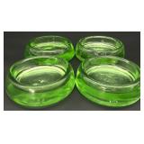 4 Hazel Atlas Uranium Glass Coasters
