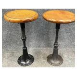 Pair Cast Iron Base Parlor Stools