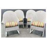 4 Lloyd Flanders Wicker Rocking Chairs