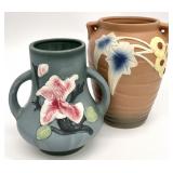 2 Reproduction Roseville Pottery Vases