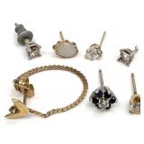 7pc 14K Gold & 10K Gold Single Earrings