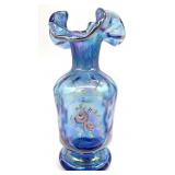 Fenton Twilight Blue Iridescent Ruffle Topped