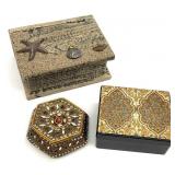 3 Small Trinket Boxes