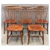 Five Spindle Back Dining Chairs