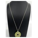 Hand Carved Jadeite & Sterling Silver Necklace
