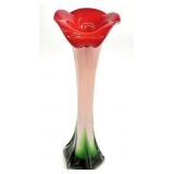 Murano Style Calla Lily 12 " Art Glass Vase