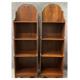 Pair Petite Dome Top 5ft Wooden Bookcases