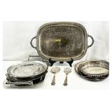 Vintage Silver Plate Serving Trays & More