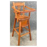 Vintage Wooden Doll High Chair