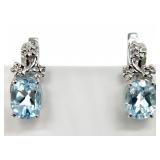 Sterling Silver & Blue Topaz Earrings