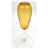 Amber Art Glass Bud Vase