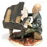 Vintage Bisque Grandfather Playing Piano Figurine