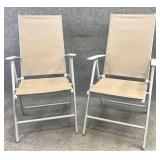 Pair Folding Metal Frame Chairs