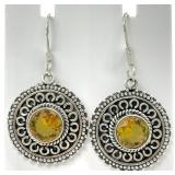 Sterling Silver & Citrine Earrings