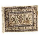 Vintage Lapis Kayseri ï¿½zipek Style Silk Prayer Rug