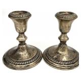 2 Schweitzer Sterling Silver Weighted Candlesticks
