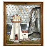 Cliffside Light House Lathe Wood Art, Signed