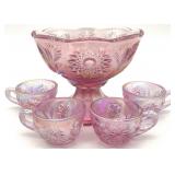 Fenton Dusty Rose Iridescent Miniature Punch Set