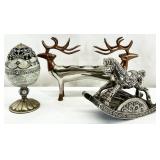 Silverplate Horse, Faberge Style Egg, & More