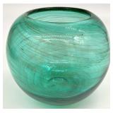 Murano Style Copper Aventurine Blown Glass Vase