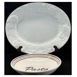 Ceramic Turkey Platter & Pasta Bowl