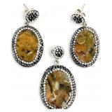 Sterling Silver Druzy Earrings & Pendant