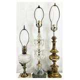 3pc Vintage Table Lamps