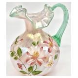 Fenton Champagne Satin Spiral Optic Pitcher