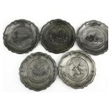 5 Worcester Pewter Birth of a Nation Plates