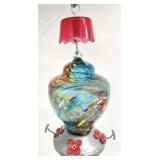 Blown Glass Hummingbird Feeder