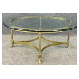 Brass & Glass Hoof Foot Coffee Table