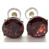 10K Gold & Garnet Stone Earrings
