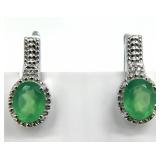 Sterling Silver & Green Onyx Earrings
