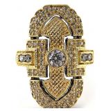 Art Deco Style Costume Ring, Sz 7