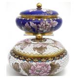 2 Chinese Cloisonne Lidded Jars