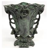 Verdigris Style Metal Amphora Vase