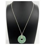 Sterling Silver Jadeite Pendant Necklace