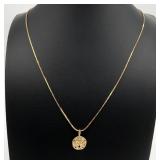 14K Gold Necklace & Sand Dollar Charm