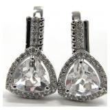 Sterling Silver & White Topaz Earrings