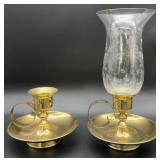 2 Large Vintage Brass Candle Holders