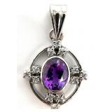 Sterling Silver & Amethyst Pendant