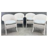 Four Lloyd Flanders Wicker Arm Chairs