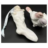 2pc Lladro 1992 First Christmas Ornaments